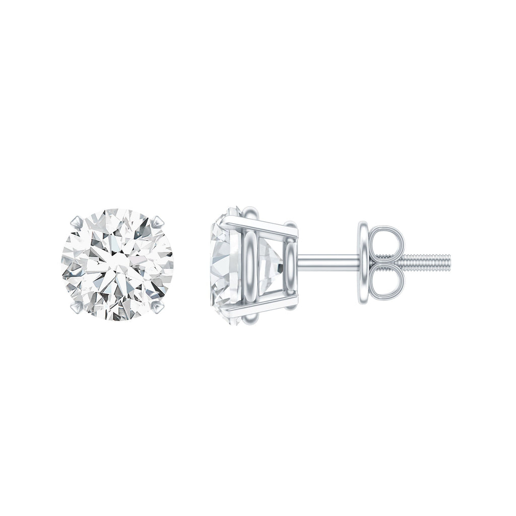 Lab Grown Diamond Solitaire Stud Earrings with Screw Back
