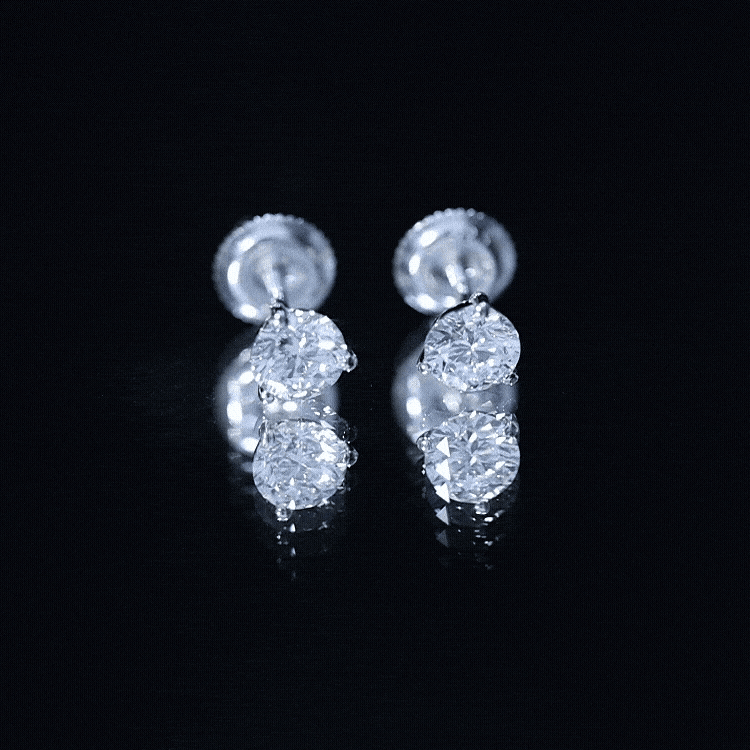 Solitaire Lab Grown Diamond Martini Stud Earrings