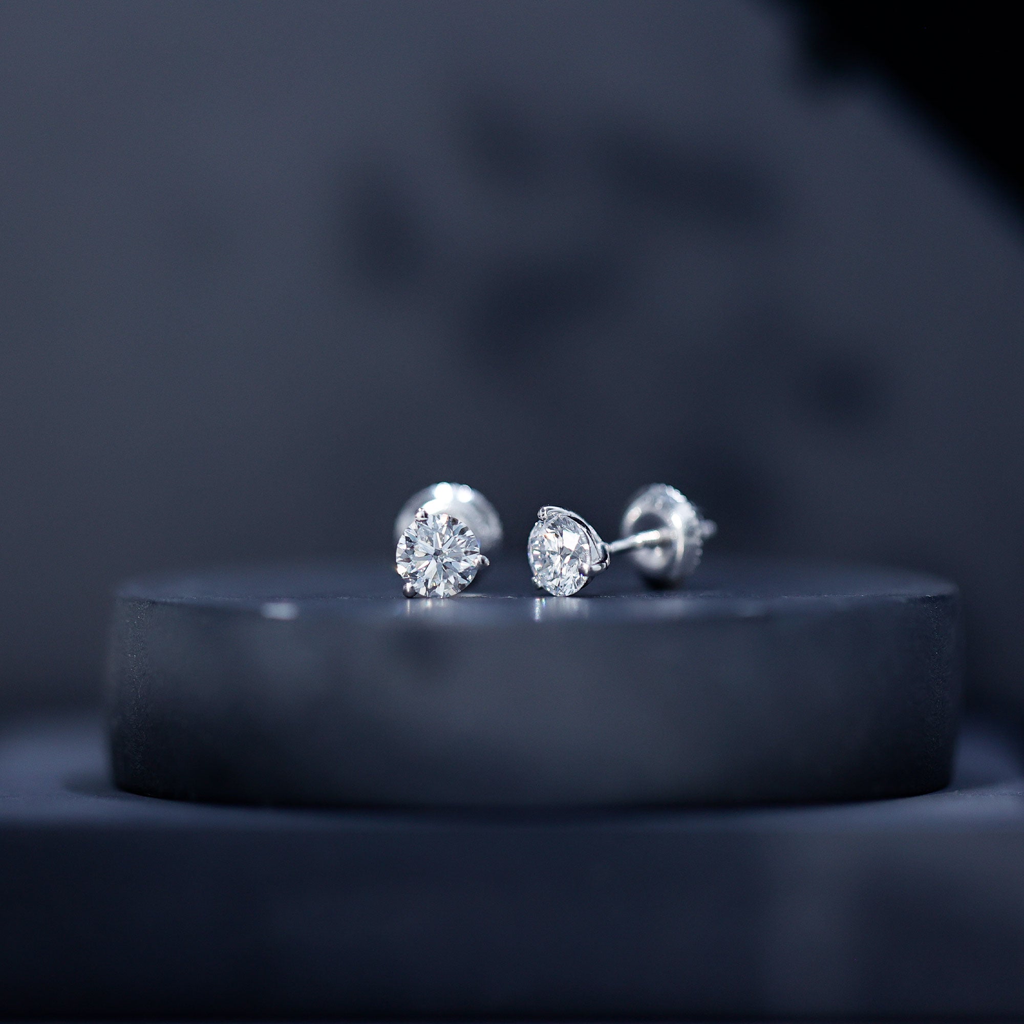 Solitaire Lab Grown Diamond Martini Stud Earrings