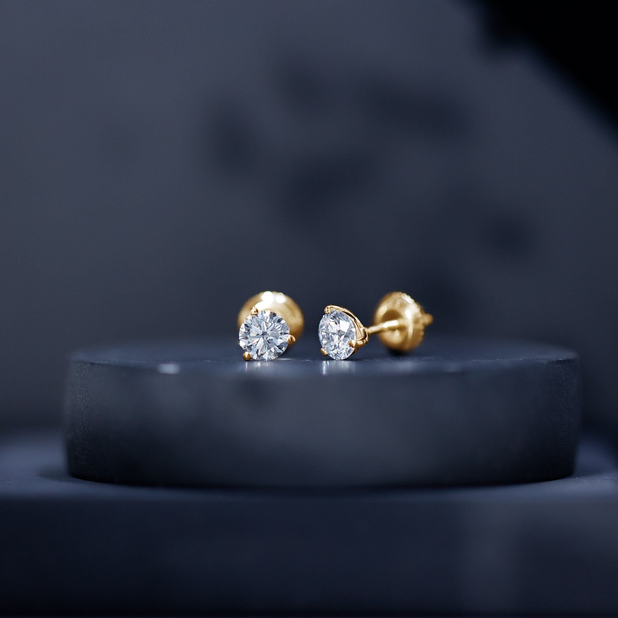 Solitaire Lab Grown Diamond Martini Stud Earrings