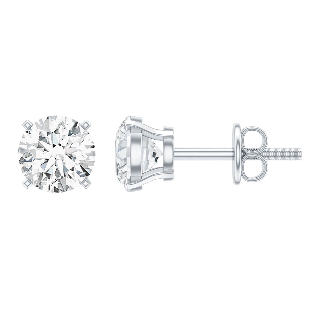 0.9 Carat Brilliant Cut Lab Grown Diamond Stud Earrings