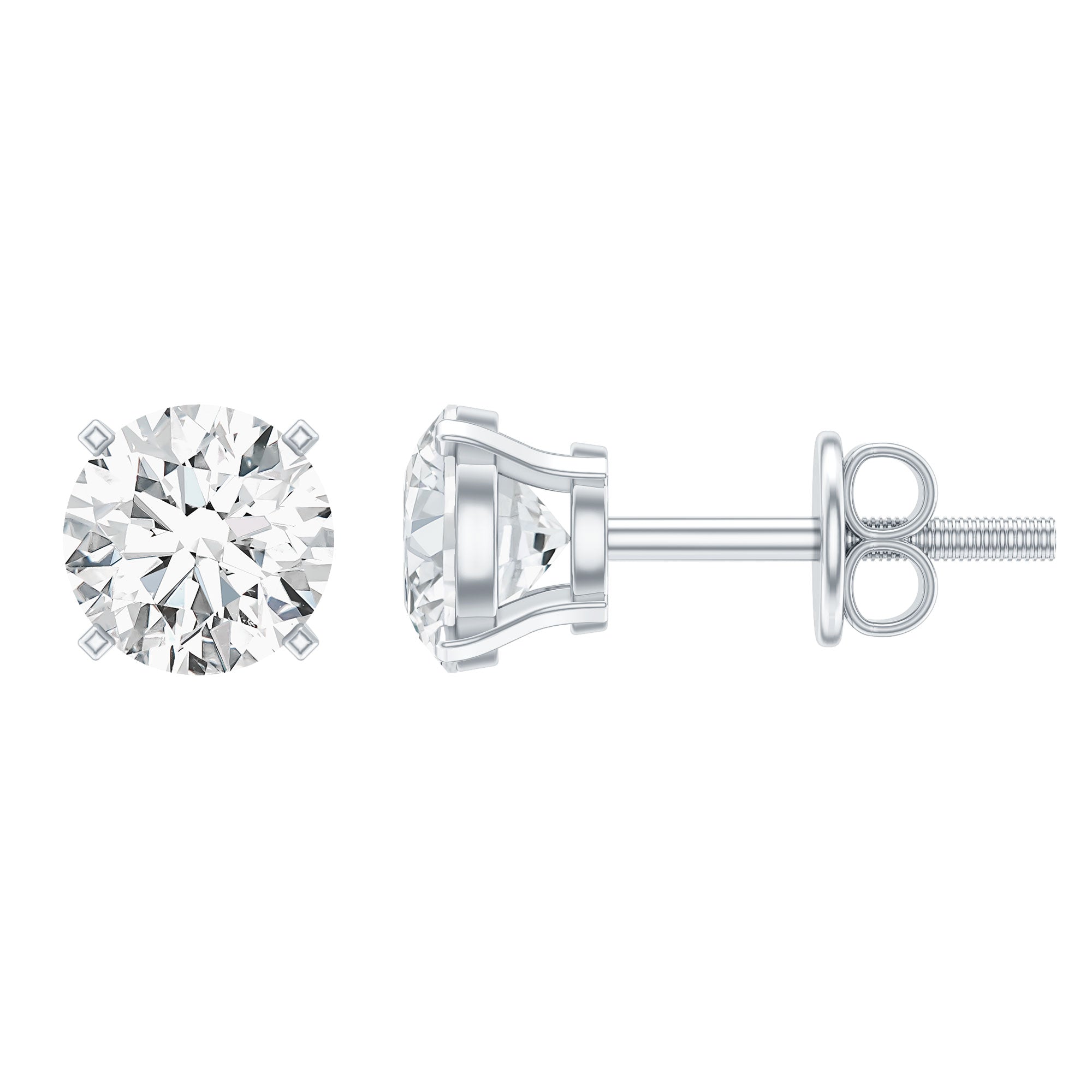 0.9 Carat Brilliant Cut Lab Grown Diamond Stud Earrings