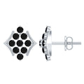 Art Deco Inspired Black Onyx Cluster Stud Earrings for Women