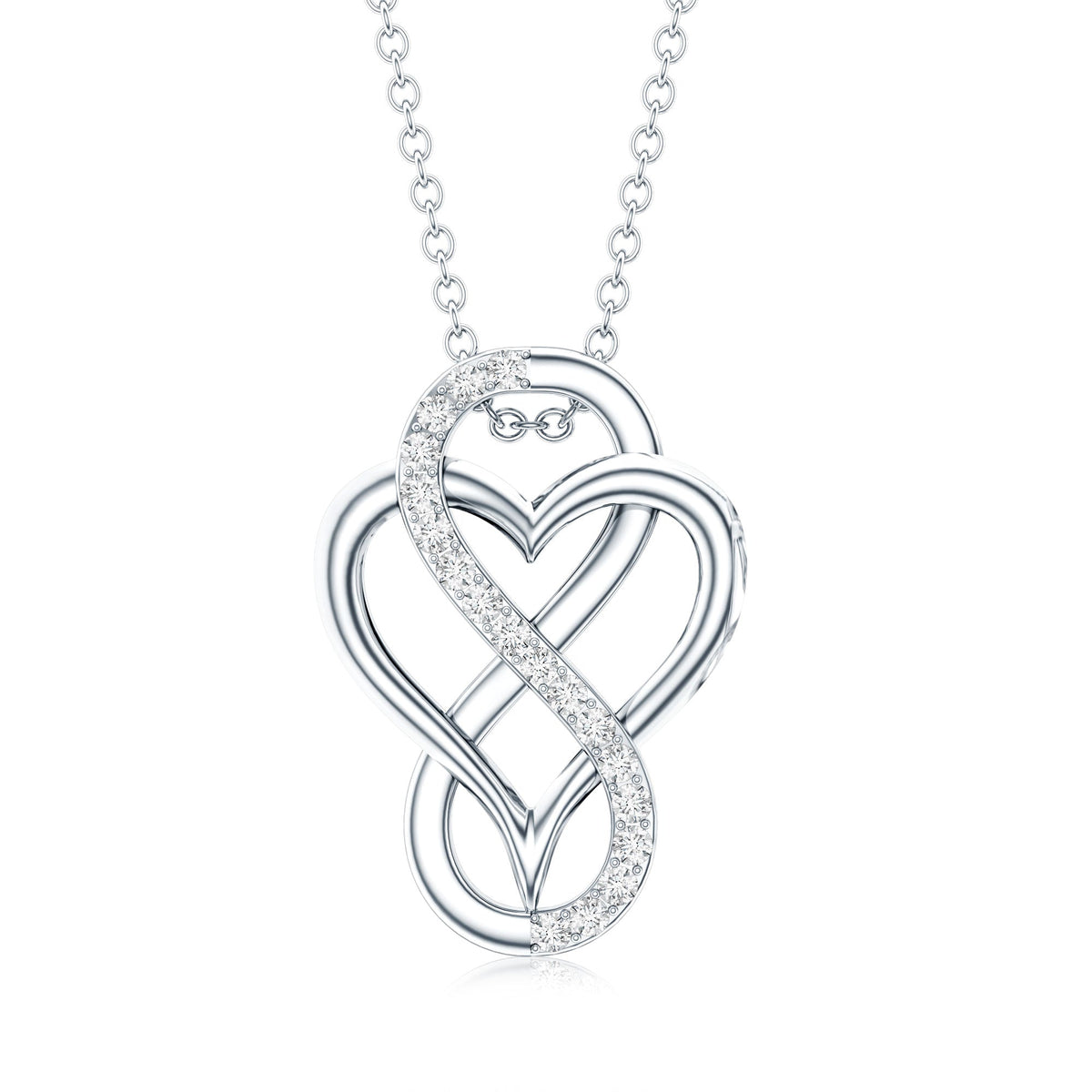 Brilliant Cut Diamond Infinity Heart Necklace for Women