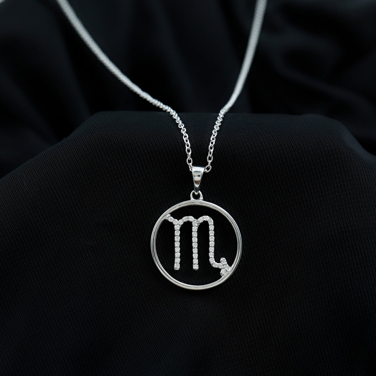 Certified Moissanite Scorpio Zodiac Pendant Necklace