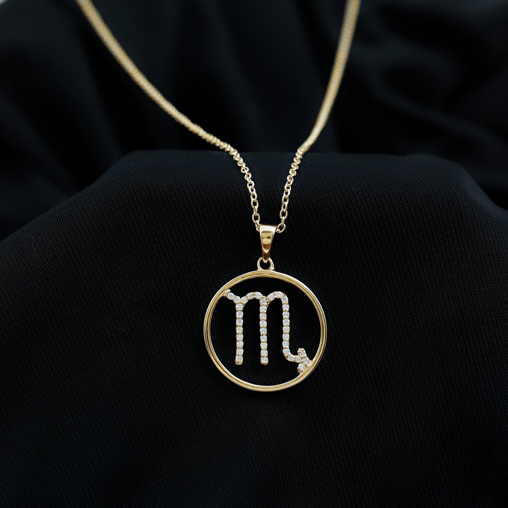 Certified Moissanite Scorpio Zodiac Pendant Necklace