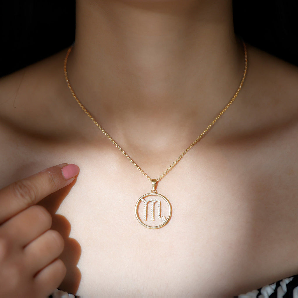 Certified Moissanite Scorpio Zodiac Pendant Necklace
