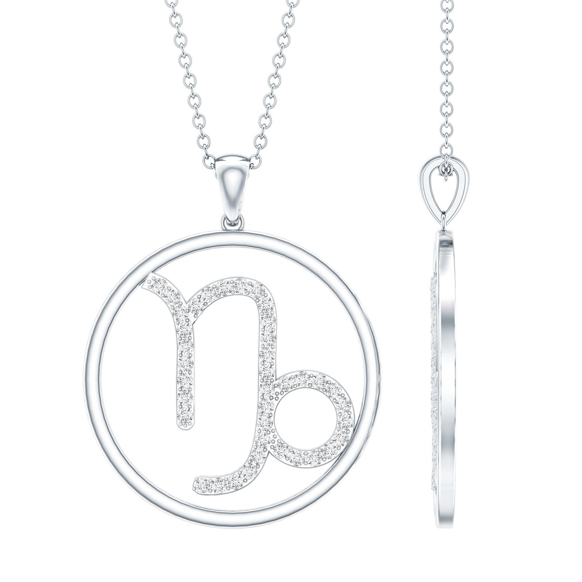 Certified Moissanite Capricorn Zodiac Necklace