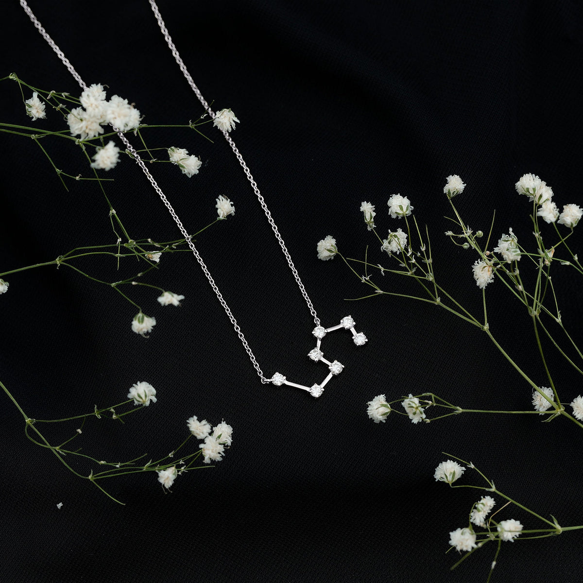 Moissanite Constellation Leo Zodiac Sign Necklace