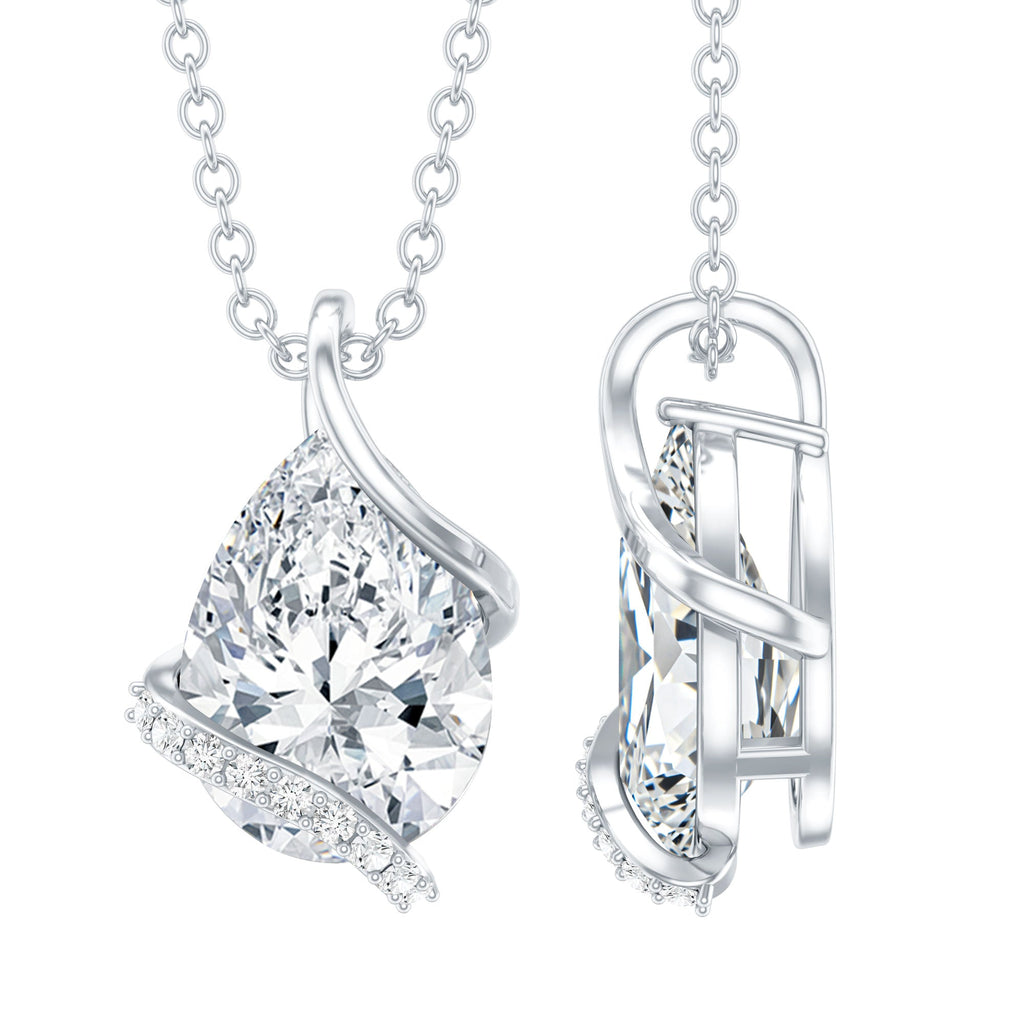 2.2 Carat Certified Moissanite Designer Teardrop Pendant