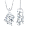 2 Carat Pear Shaped Moissanite Solitaire Pendant in Silver