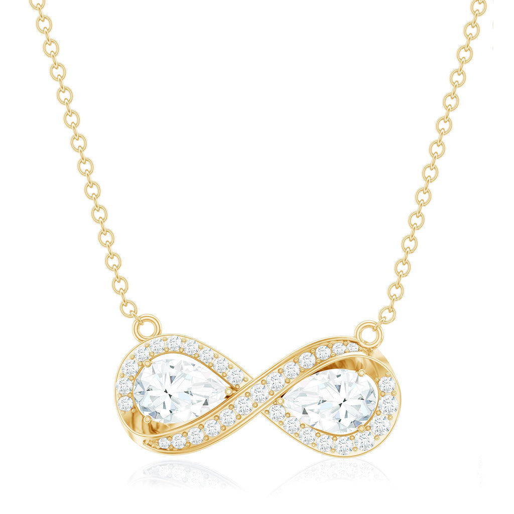 Certified Pear Shape Moissanite Infinity Necklace for Women