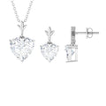 Certified Moissanite Heart Jewelry Set for Women