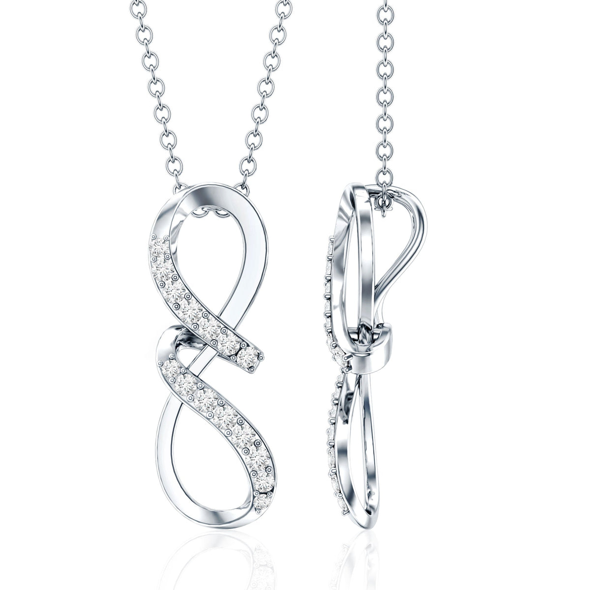 Certified Diamond Twisted Infinity Necklace