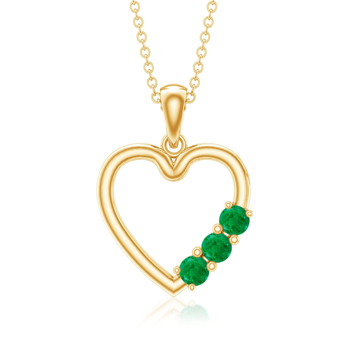 Certified Emerald Heart Promise Necklace