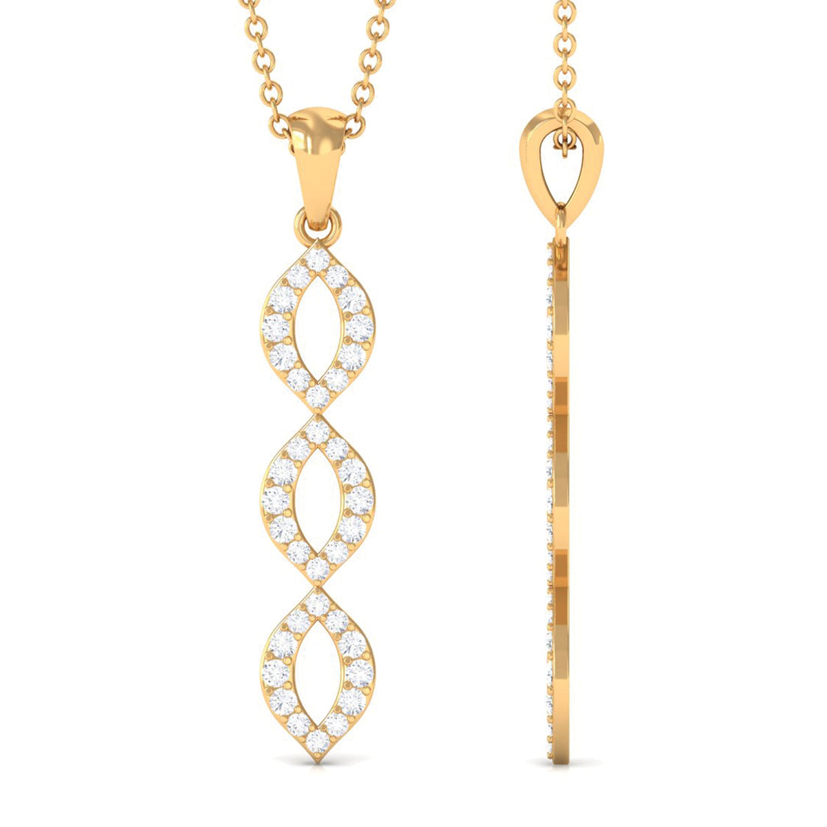 Round Moissanite Infinity Dangle Pendant