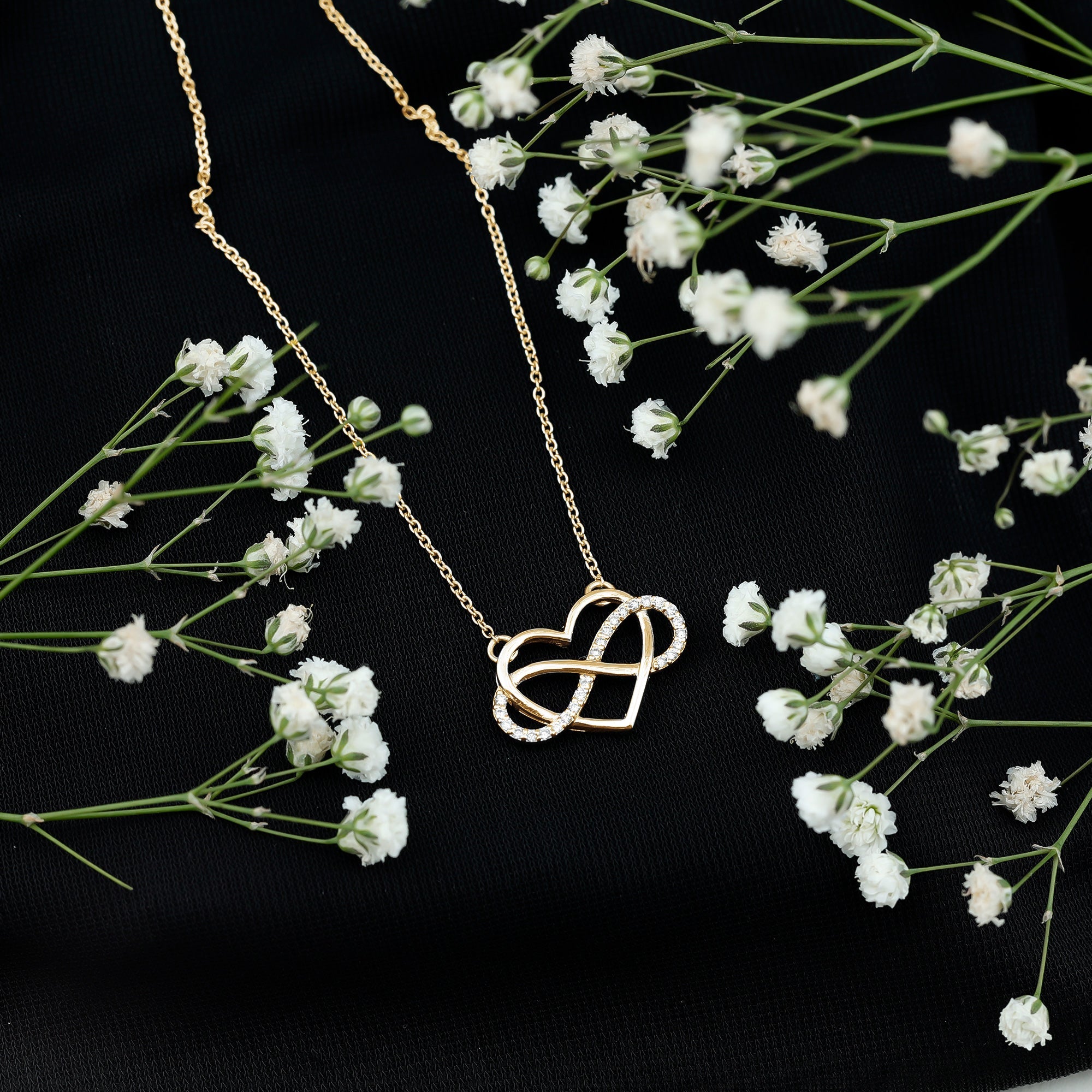 Certified Moissanite Infinity Heart Necklace