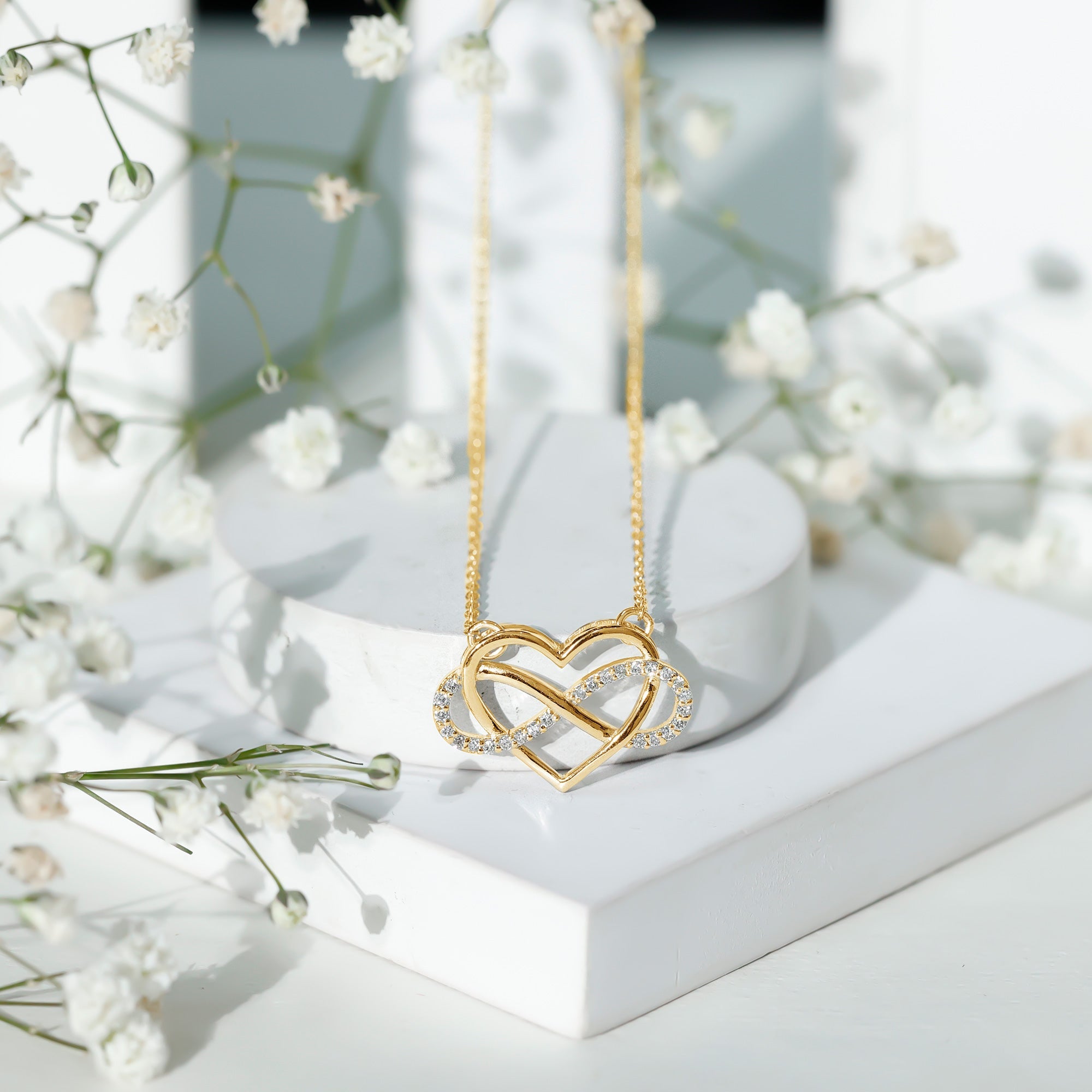 Certified Moissanite Infinity Heart Necklace