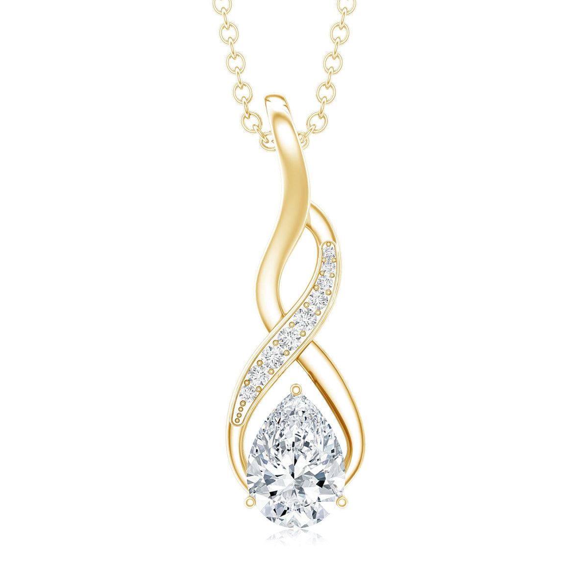 Certified Pear Shape Moissanite Infinity Pendant for Women