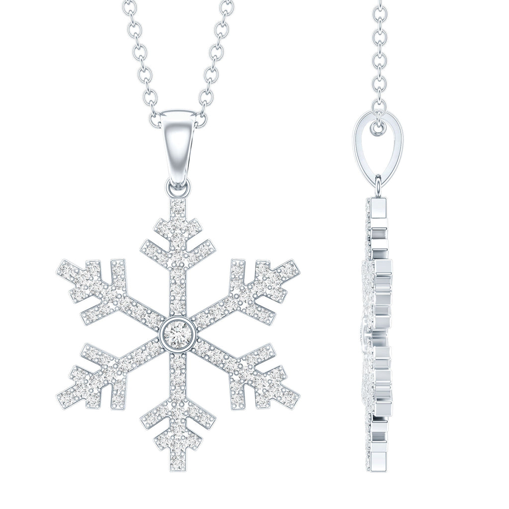 Certified Moissanite Frozen Snowflake Pendant Necklace