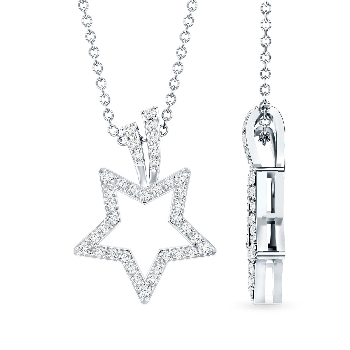 Certified Moissanite Star Shape Pendant