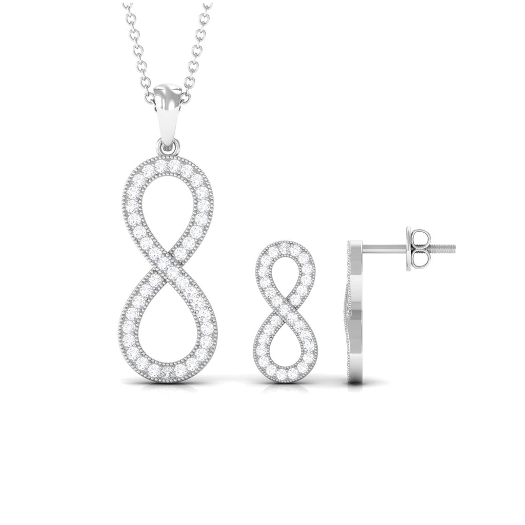 Simple Moissanite Infinity Jewelry Set
