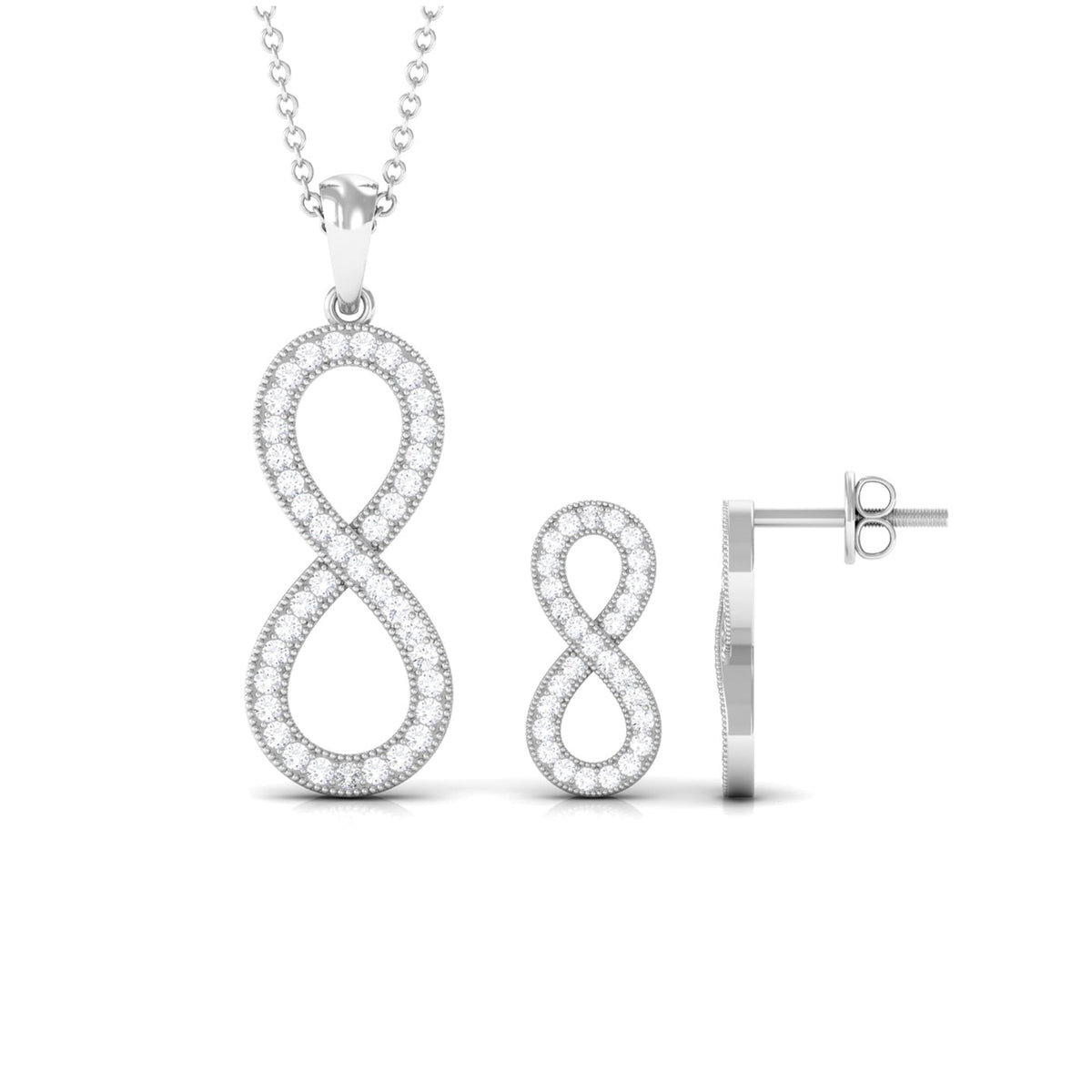 Simple Moissanite Infinity Jewelry Set