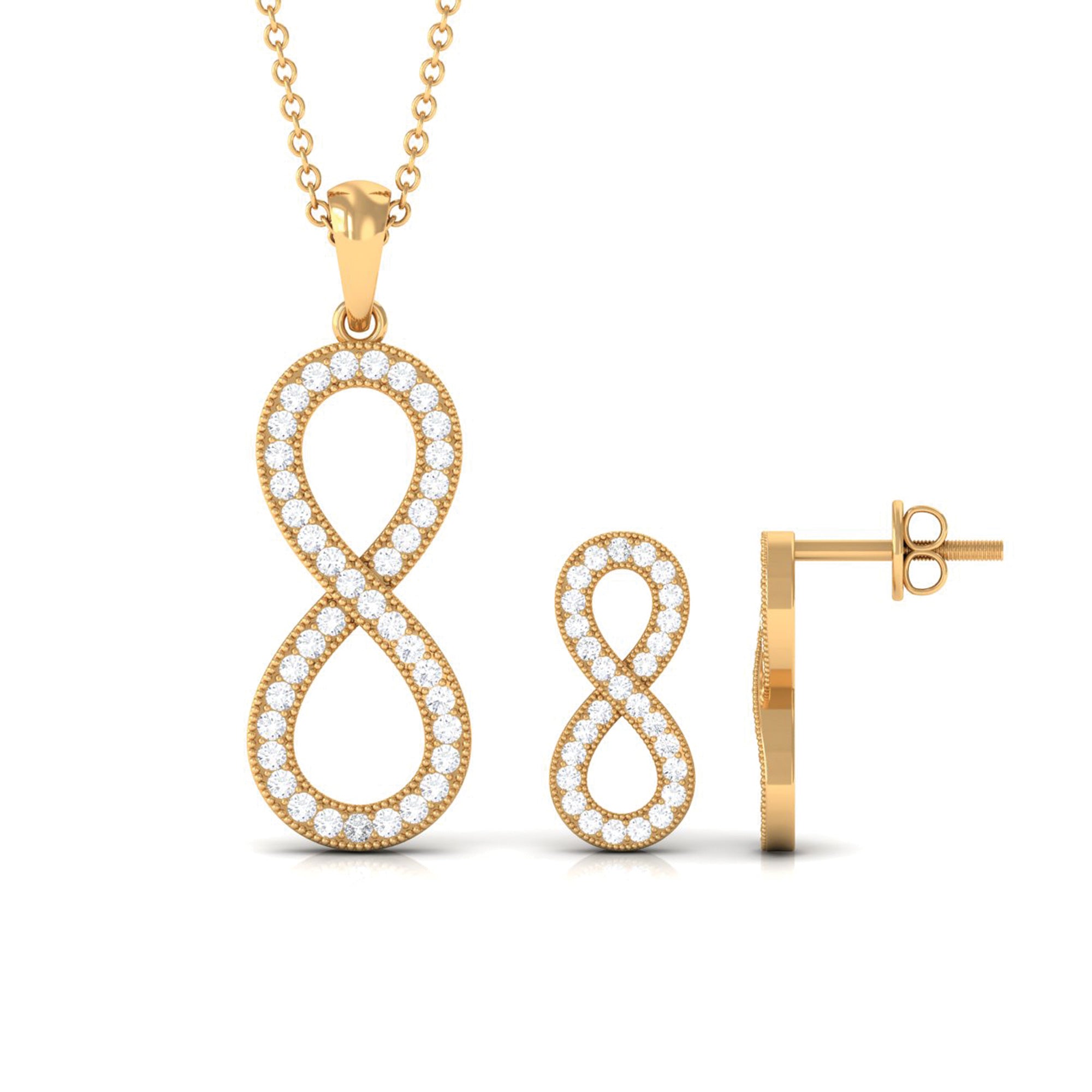 Simple Moissanite Infinity Jewelry Set