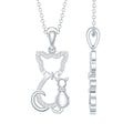 Certified Moissanite and Cat Pendant