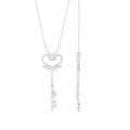 Diamond Key Necklace with Angel Wings