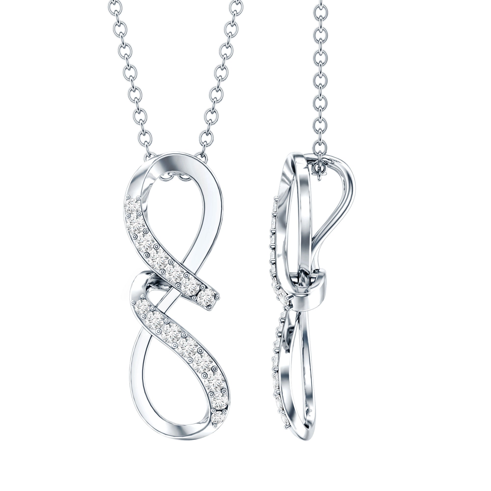 Certified Diamond Twisted Infinity Necklace