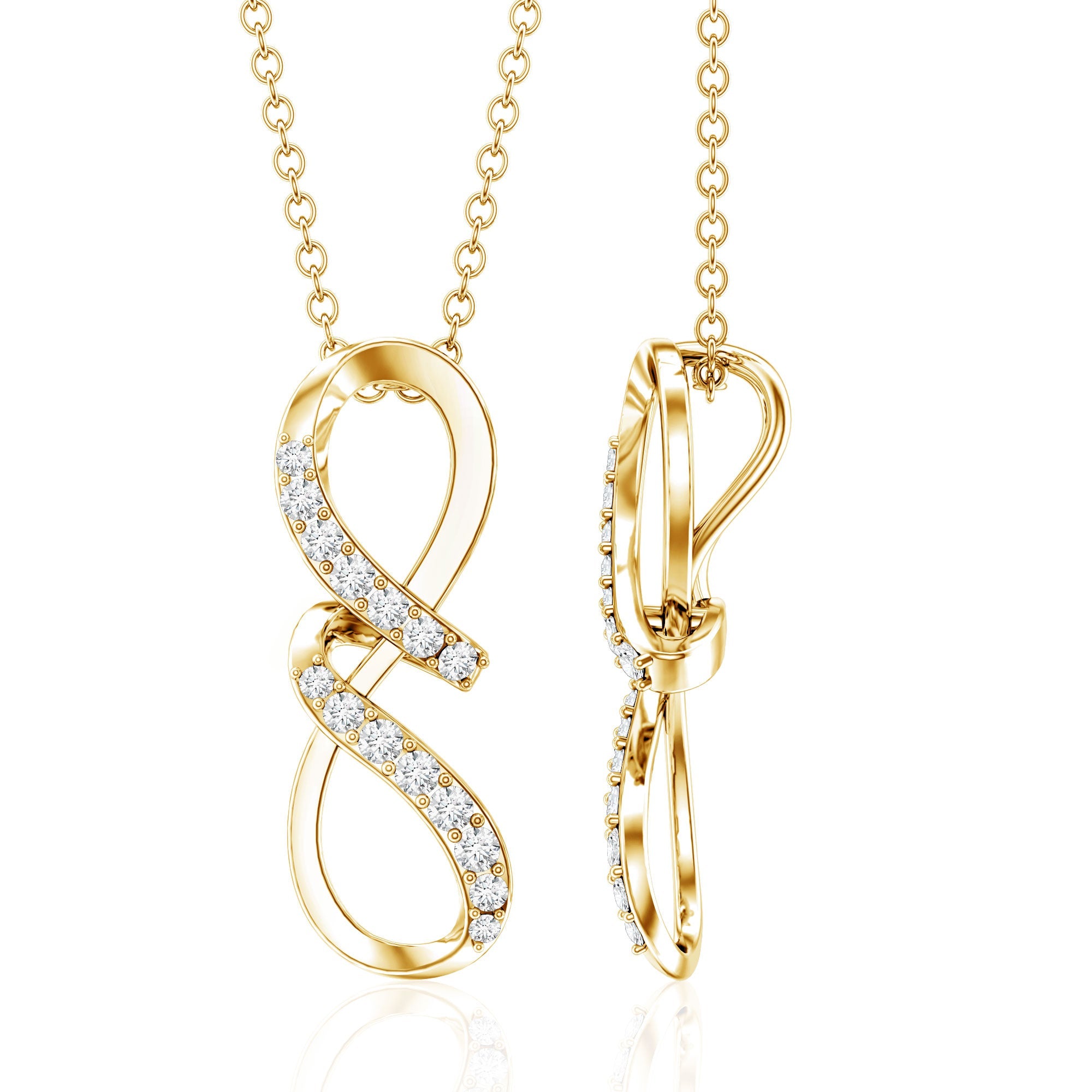 Certified Diamond Twisted Infinity Necklace