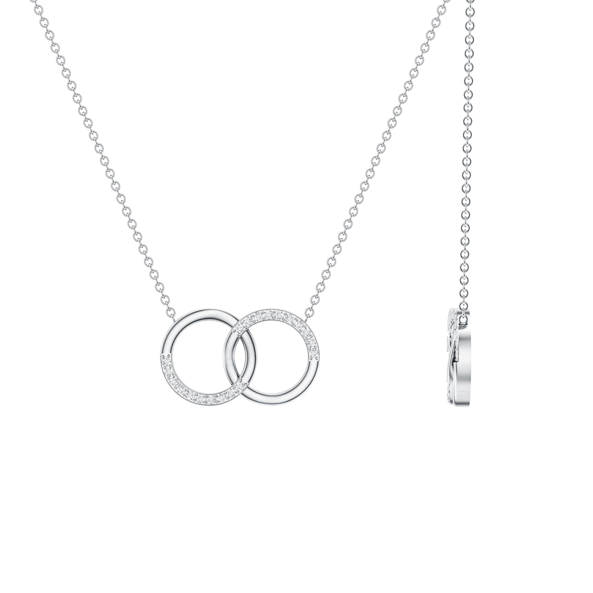 Certified Diamond Circle Pendant Necklace