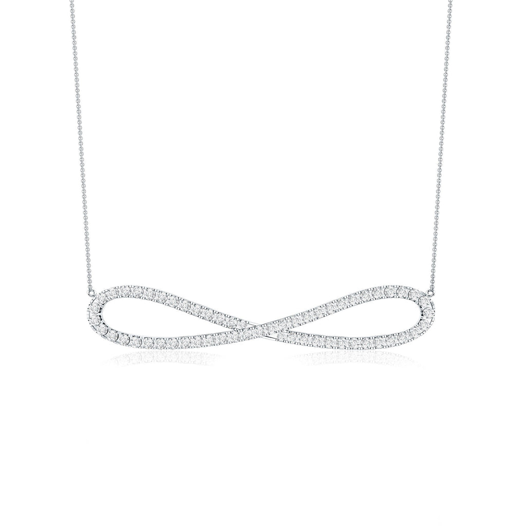 Diamond Sideway Infinity Pendant Necklace