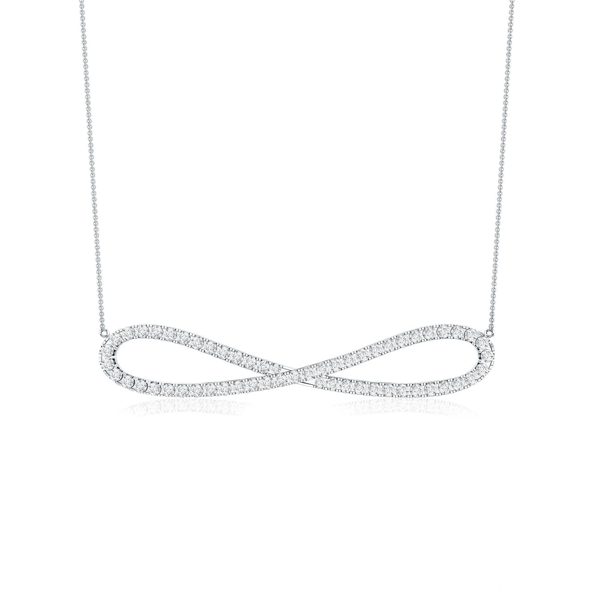 Diamond Sideway Infinity Pendant Necklace