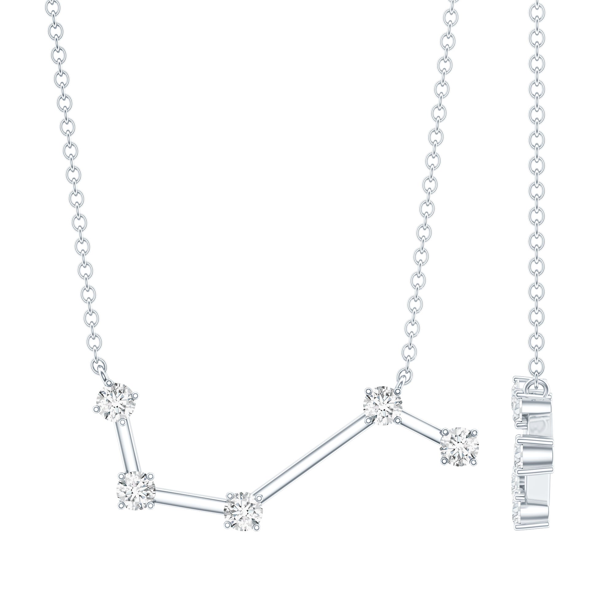 Moissanite Aries Constellation Necklace for Women