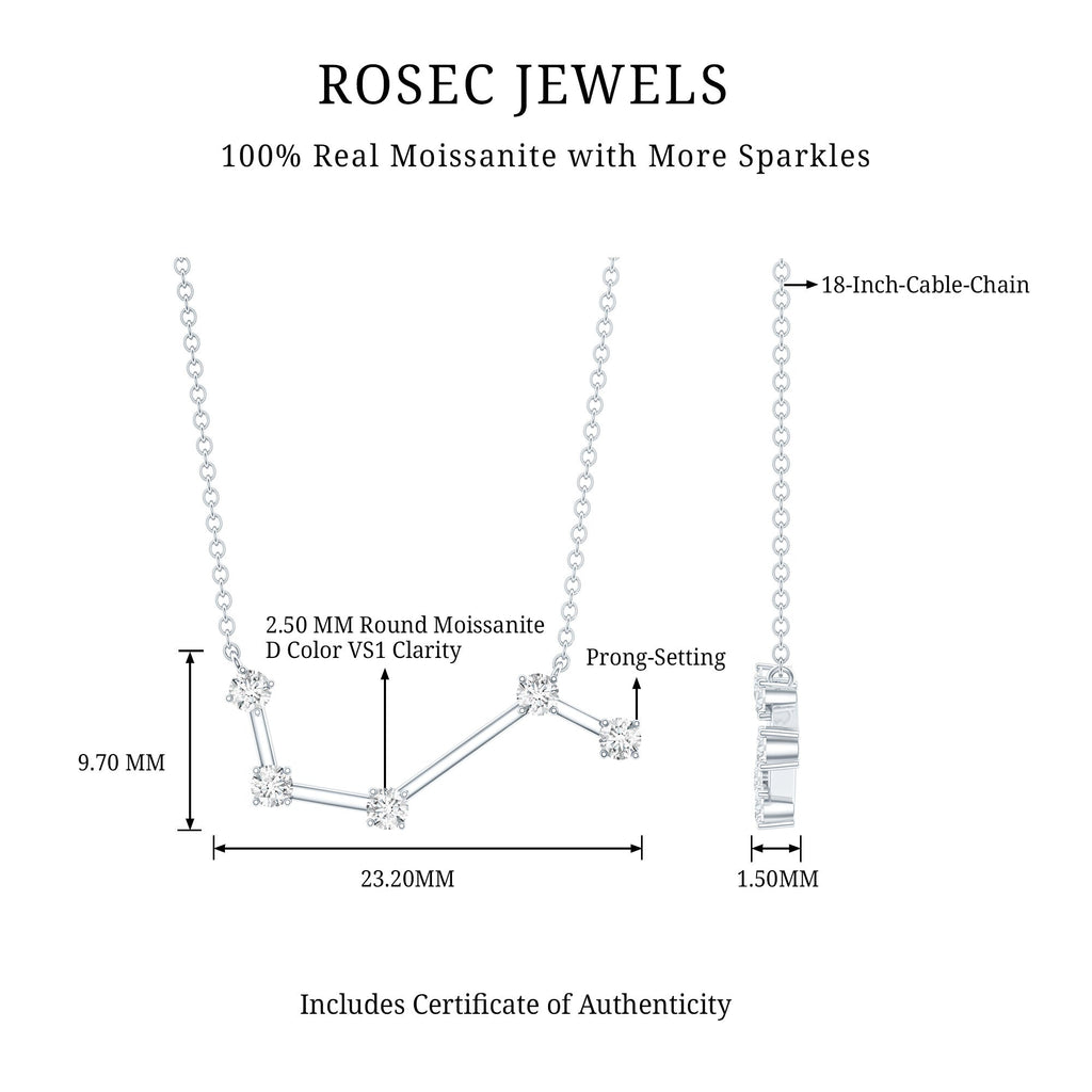 Moissanite Aries Constellation Necklace for Women