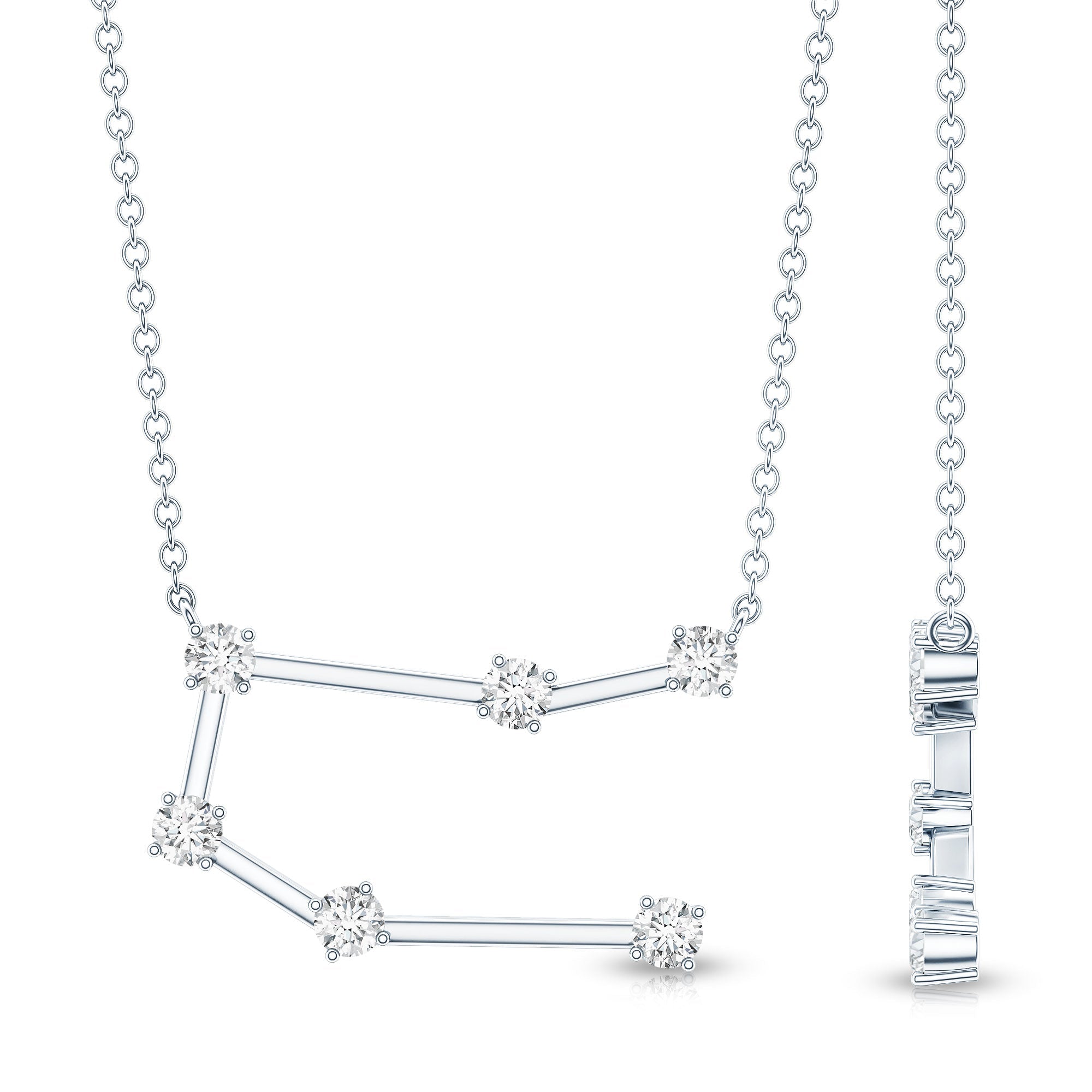 Certified Moissanite Gemini Constellation Necklace