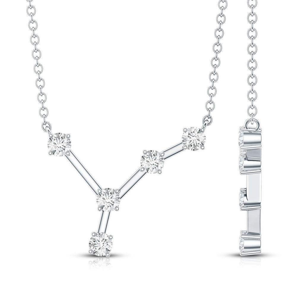 Natural Diamond Zodiac Cancer Constellation Necklace for Women