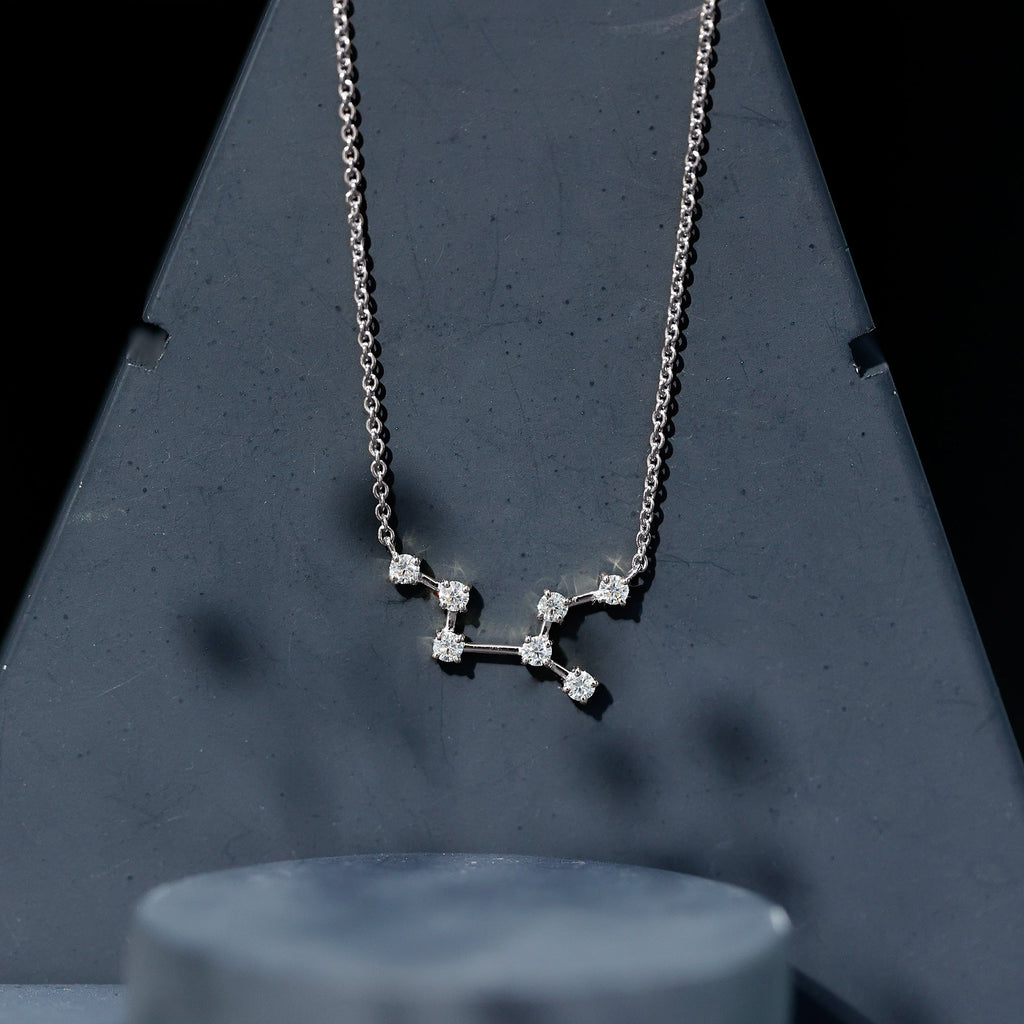 Moissanite Virgo Zodiac Constellation Necklace