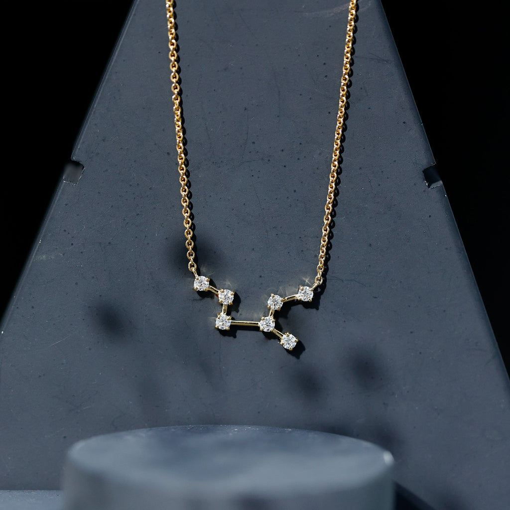 Moissanite Virgo Zodiac Constellation Necklace