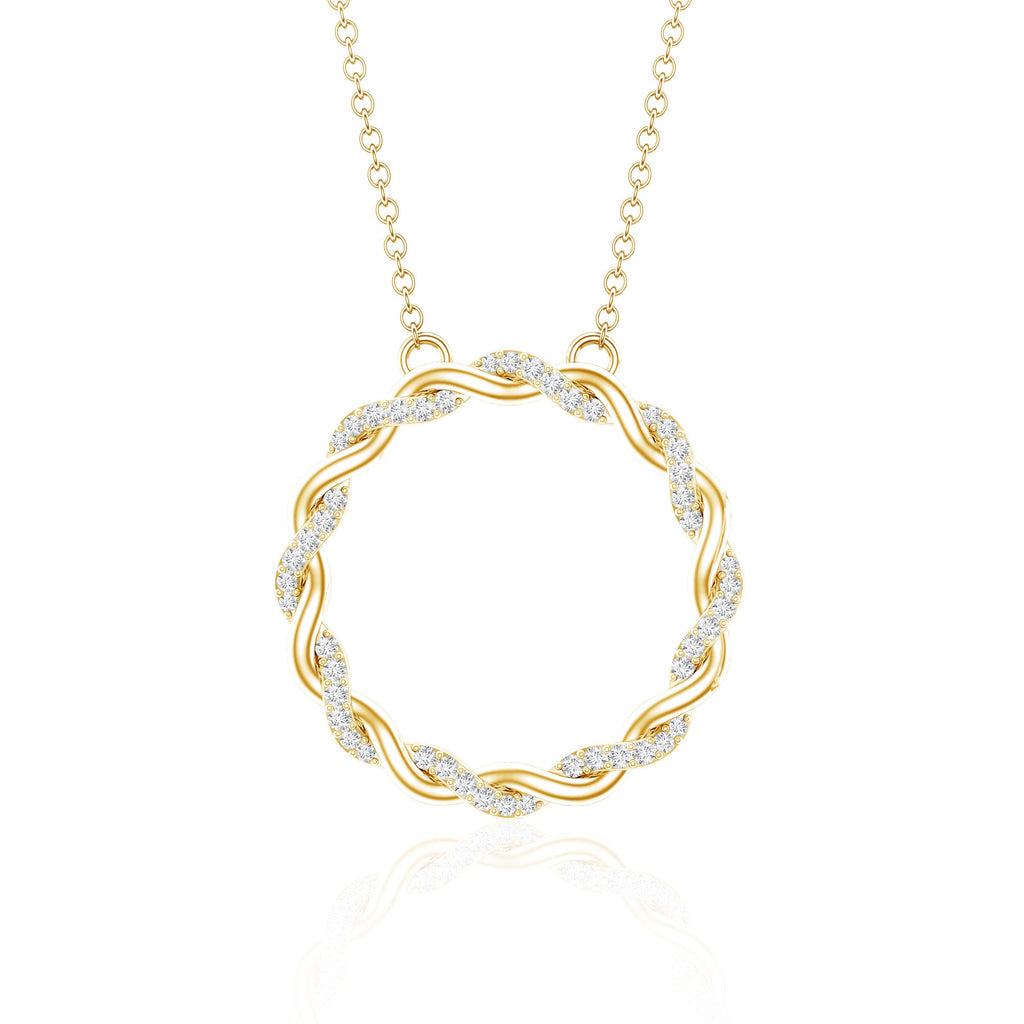 Diamond Twisted Eternity Necklace in Pave Setting