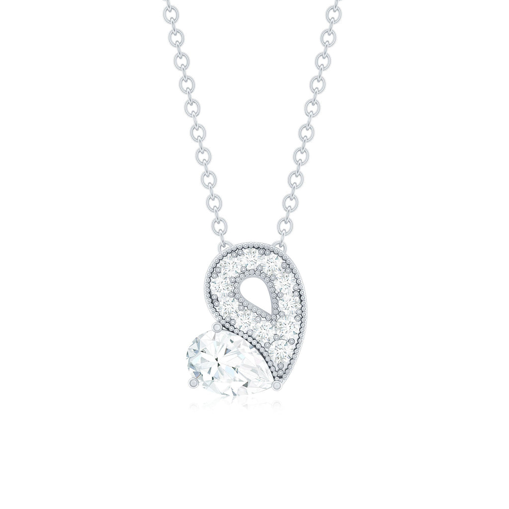Lab Grown Diamond Pendant Necklace with Beaded Details