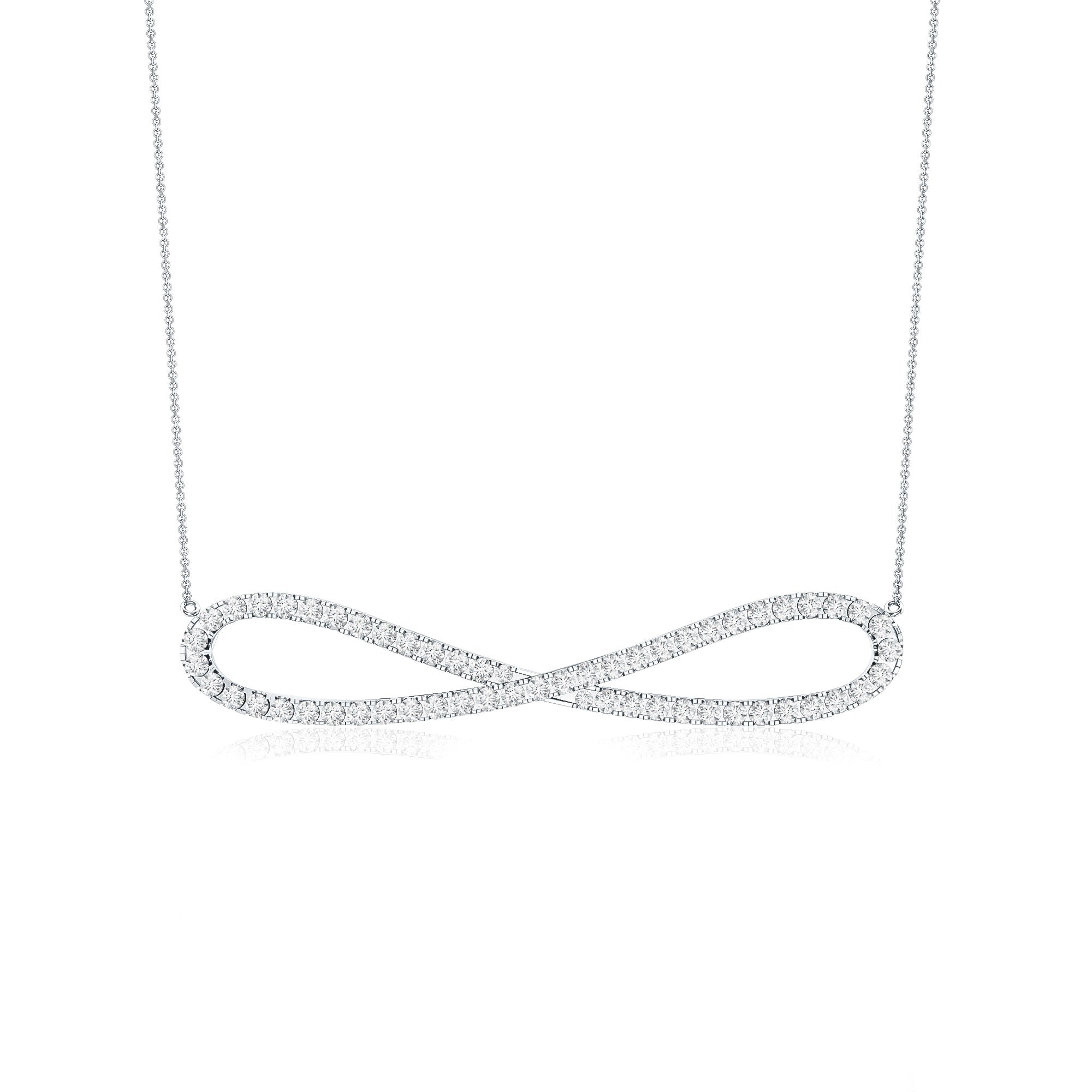 Diamond Sideway Infinity Pendant Necklace