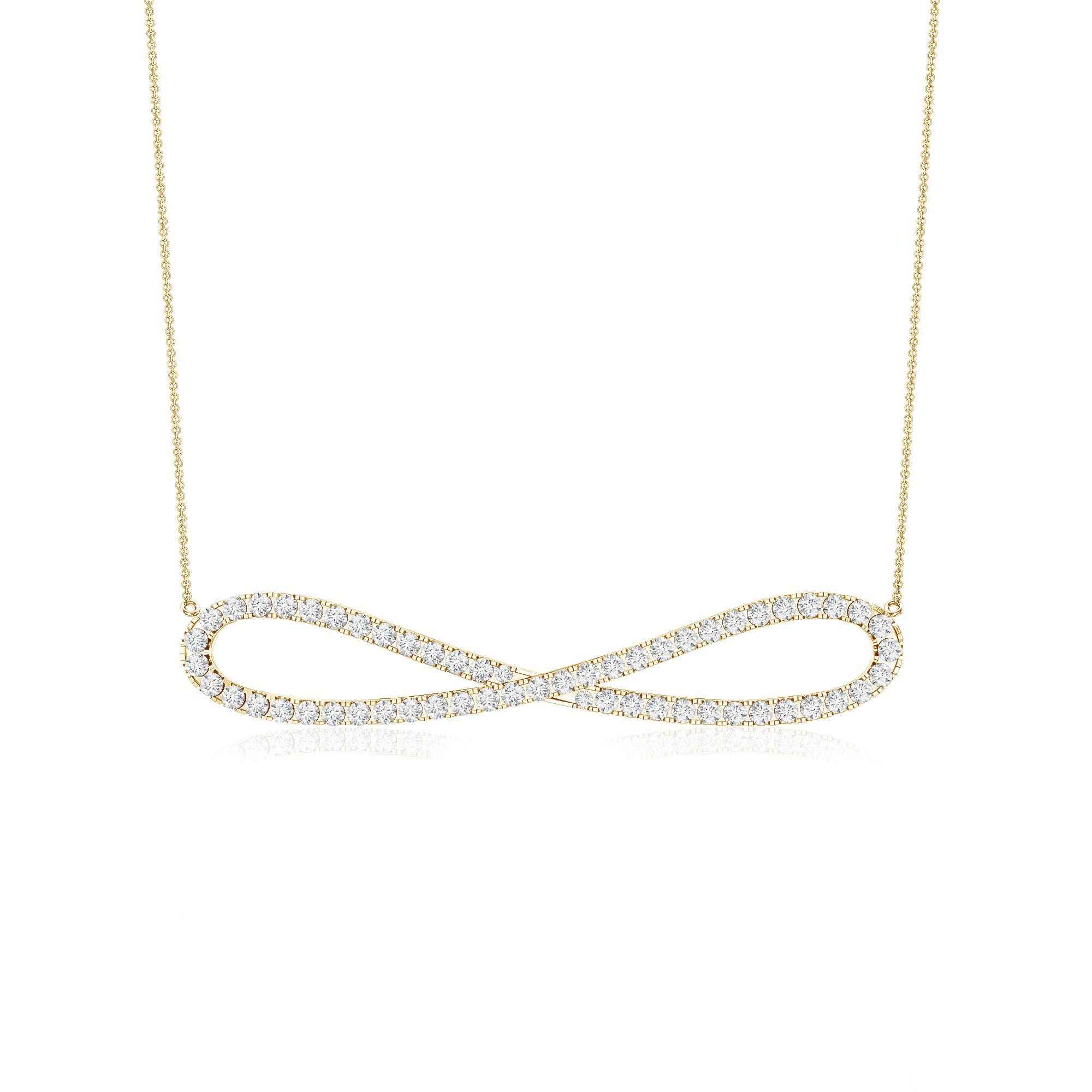 Diamond Sideway Infinity Pendant Necklace