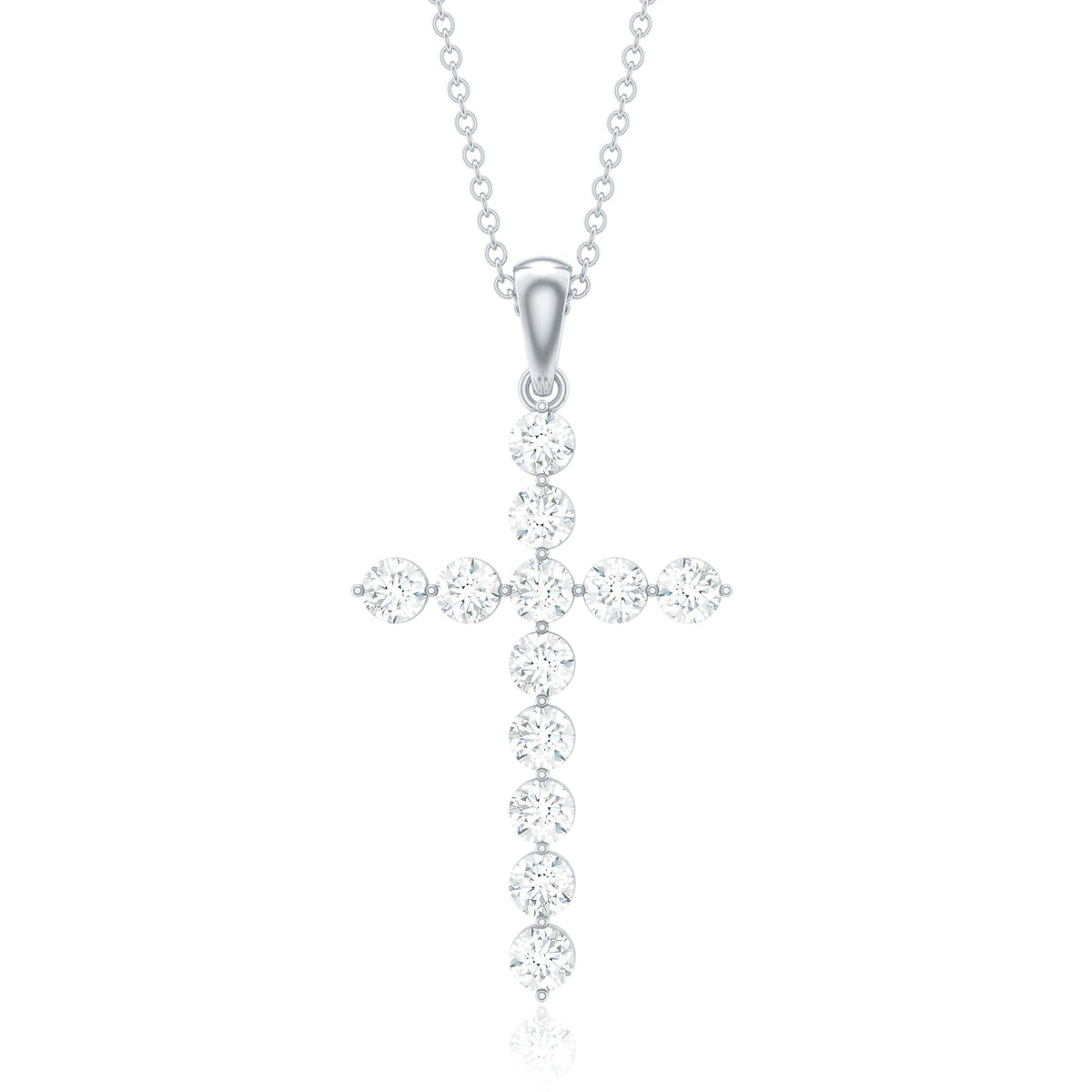 Certified Moissanite Cross Pendant Necklace
