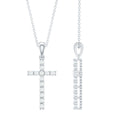 Natural Diamond Cross Pendant Necklace for Women