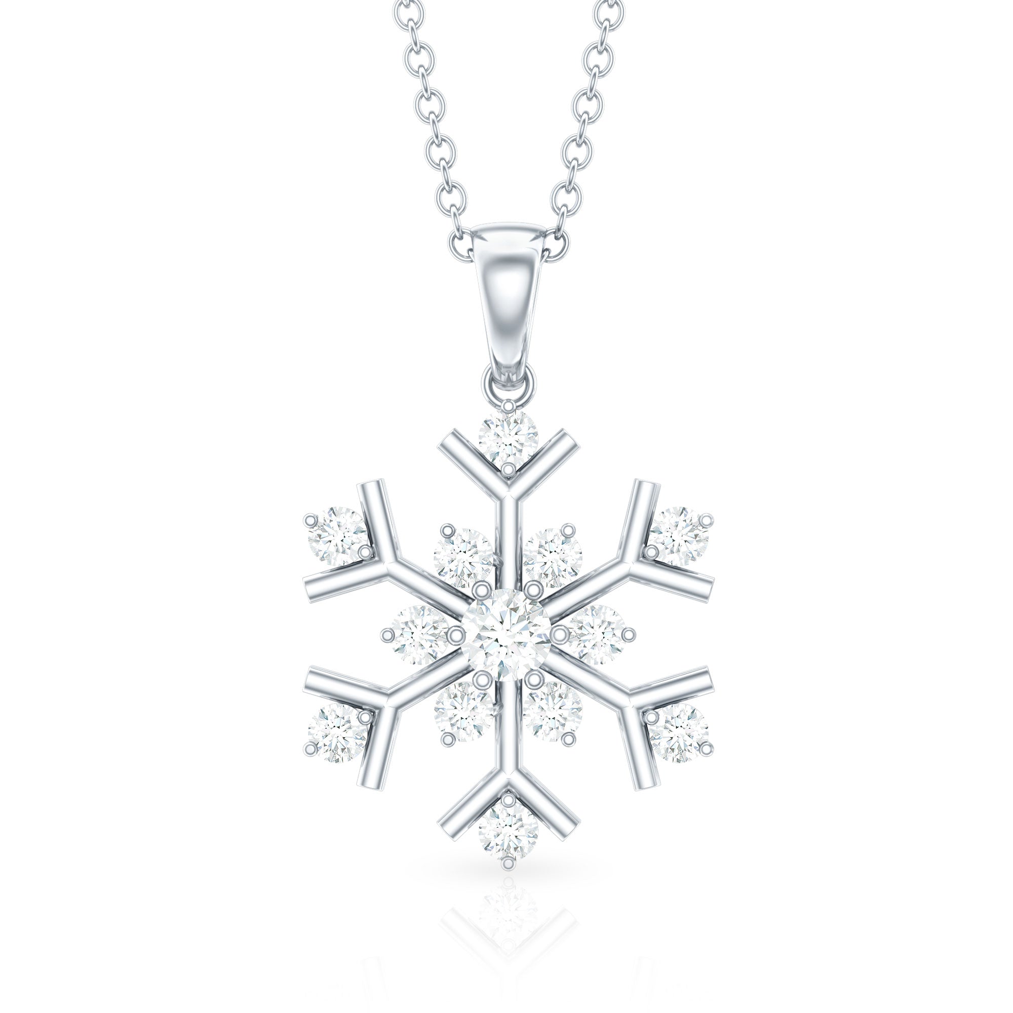 Certified Natural Diamond Christmas Necklace With Chain