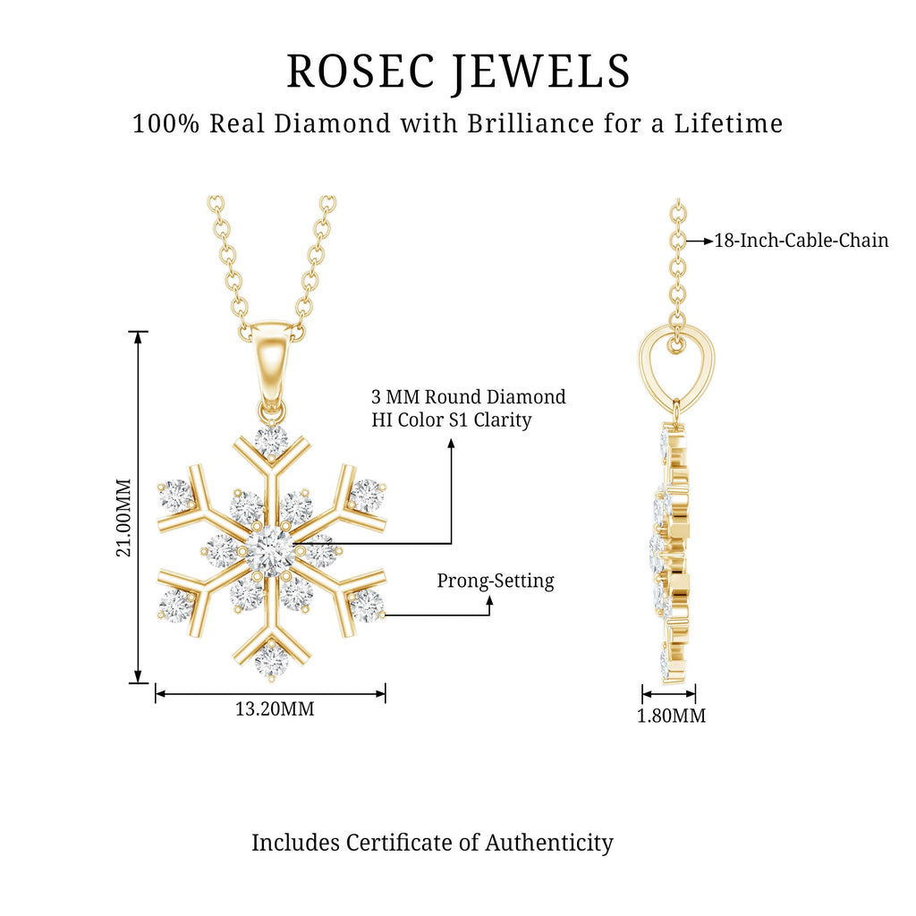Certified Natural Diamond Christmas Necklace With Chain