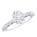 Oval Moissanite Solitaire Engagement Ring in Claw Setting